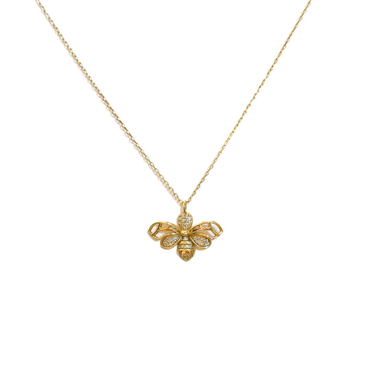 10k Diamond  Imperial Bee-verly Necklace